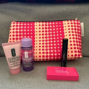 Clinique Sample Size Travel Makeup Skincare Cosmetic Bag Set